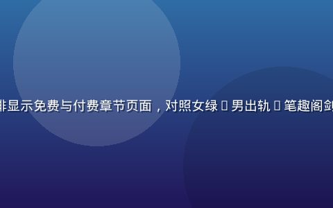 手机屏幕上并排显示免费与付费章节页面，对照女绿(男出轨)笔趣阁剑君1 章节划分
