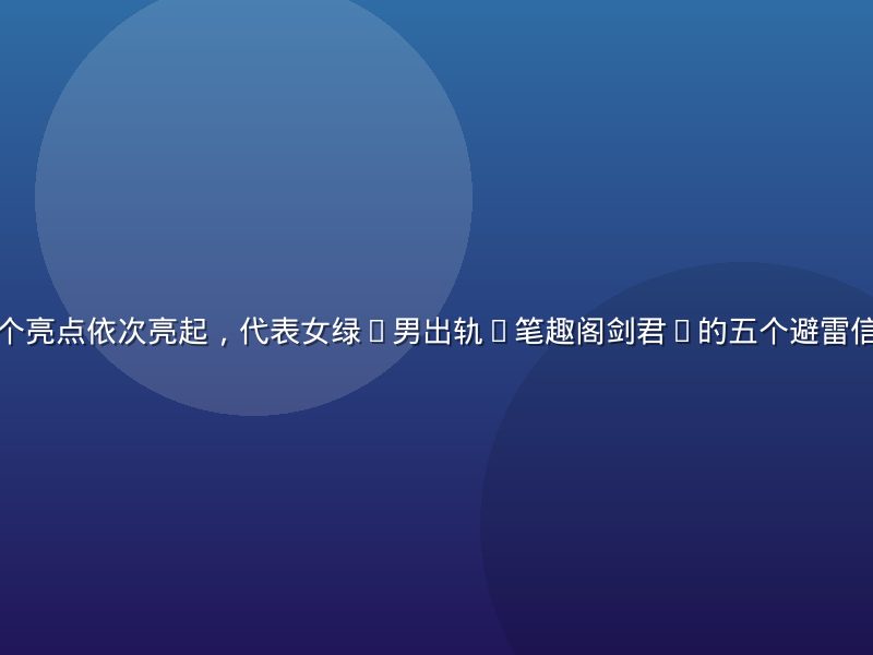 雷达屏幕上五个亮点依次亮起，代表女绿(男出轨)笔趣阁剑君1的五个避雷信号被逐一标记